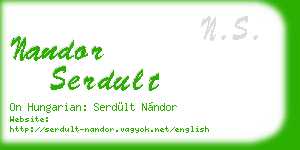 nandor serdult business card